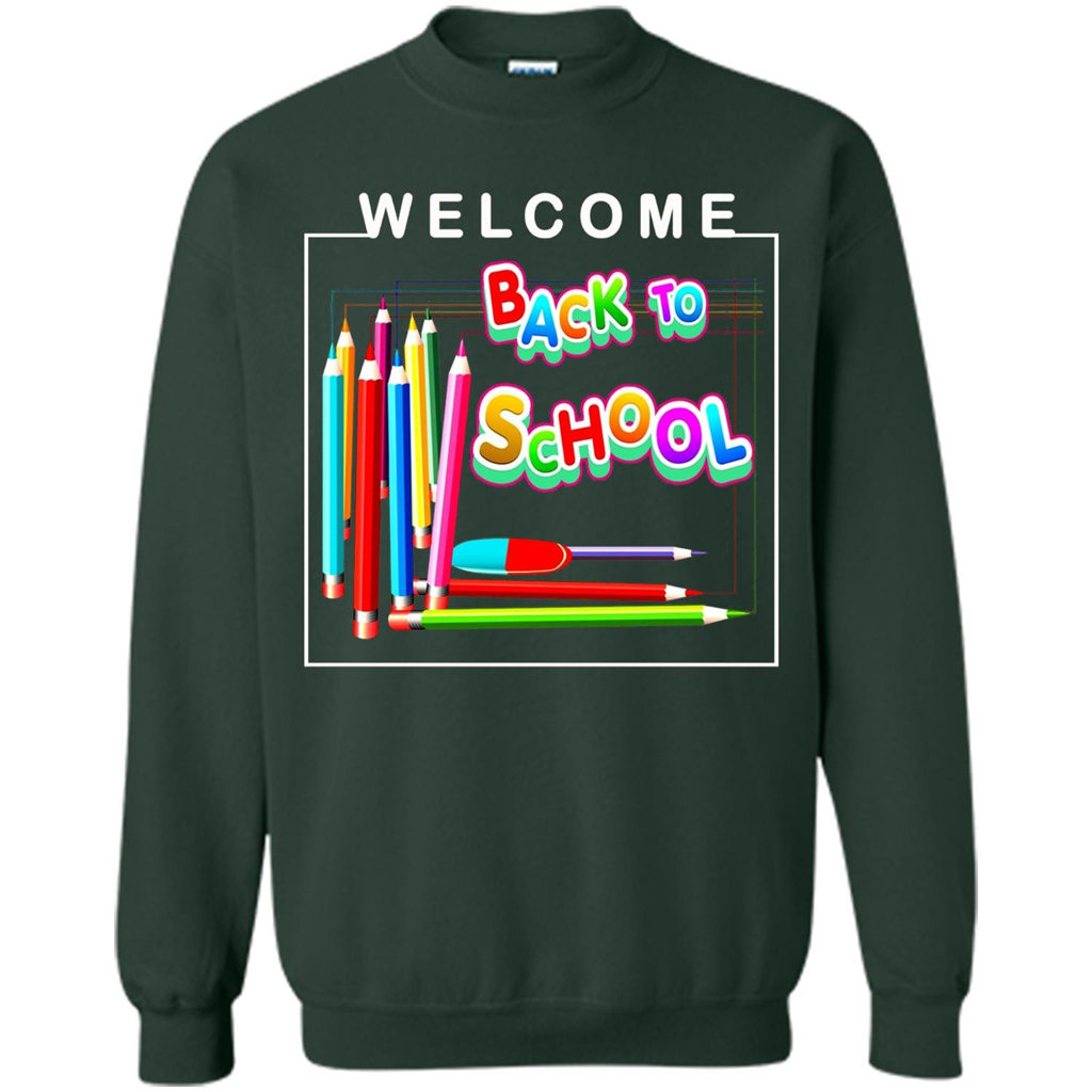 Welcome Back to School T-shirt School Day T-shirt Forest Green