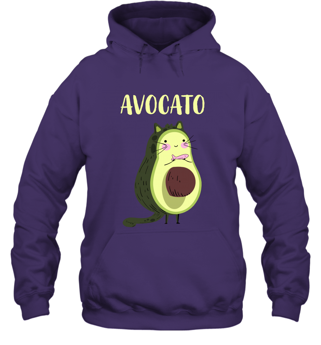 Avocato Avocado Cat Kitten Shirt Hoodie Hoodie Purple