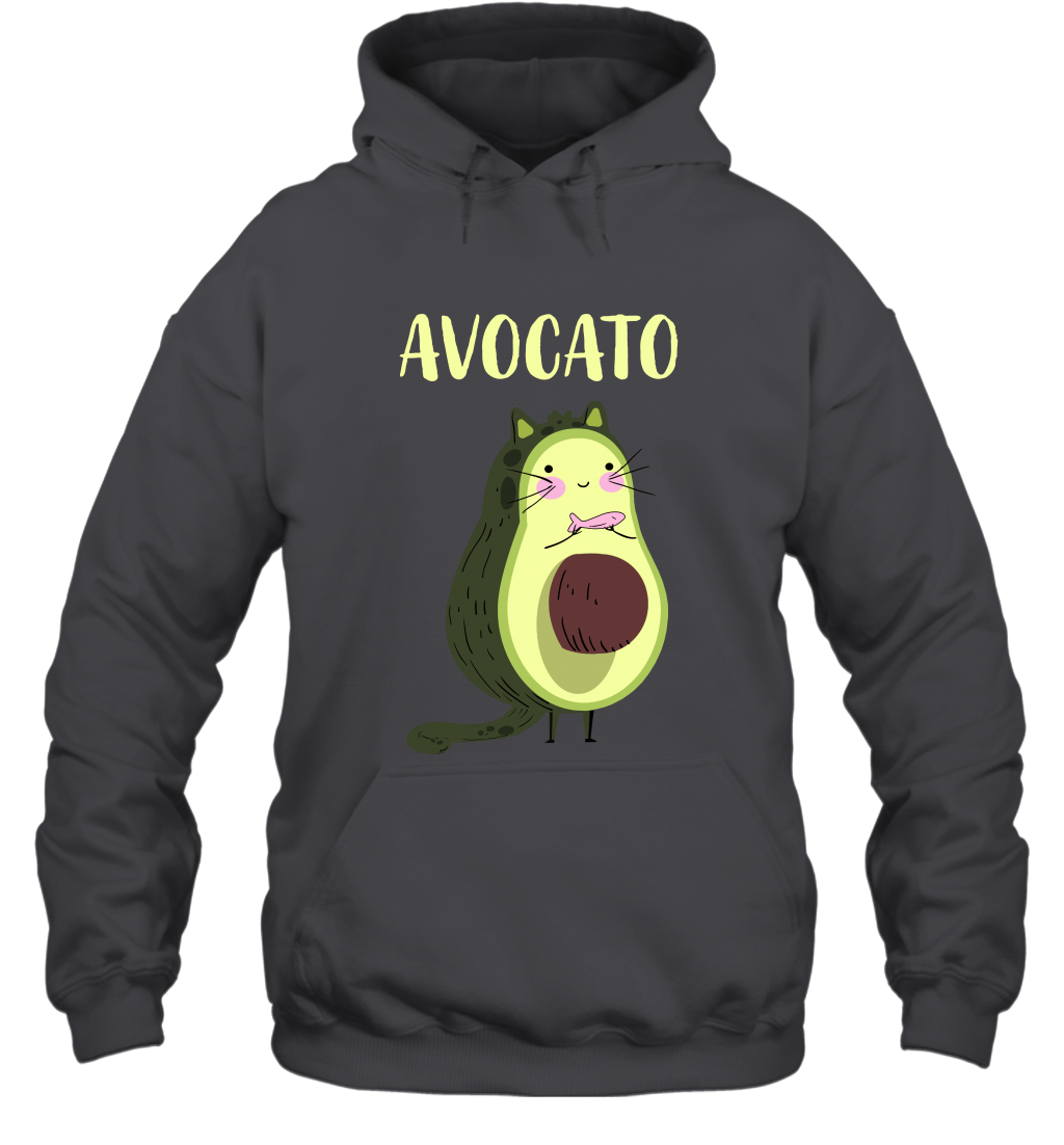 Avocato Avocado Cat Kitten Shirt Hoodie Hoodie Dark Heather