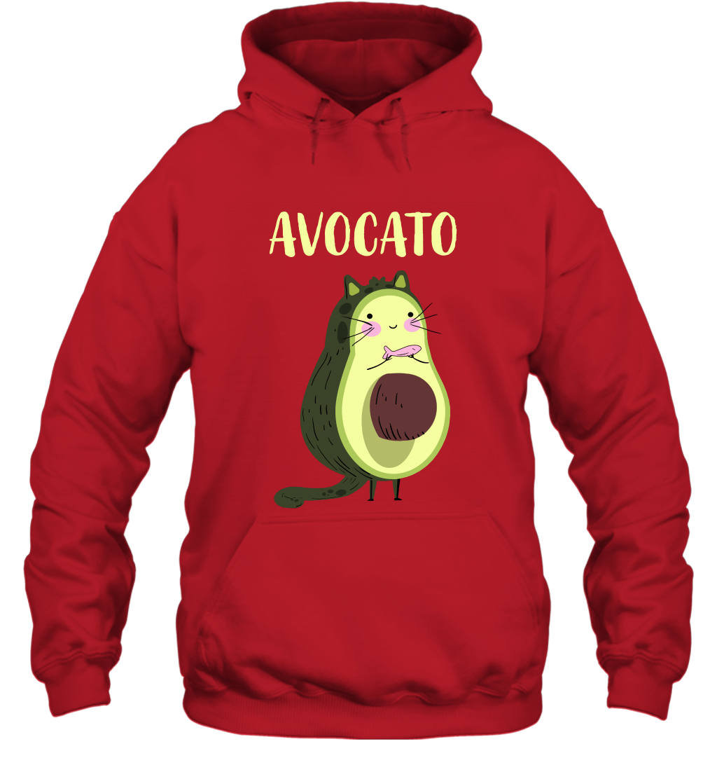 Avocato Avocado Cat Kitten Shirt Hoodie Hoodie Red