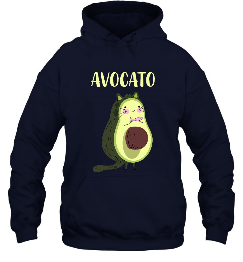 Avocato Avocado Cat Kitten Shirt Hoodie Hoodie Navy