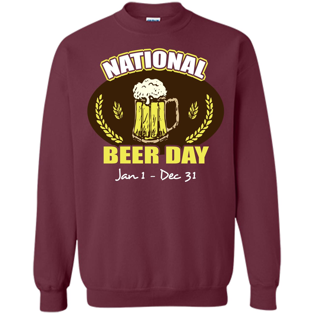 Beer T-shirt National Beer Day Jan1-Dec 31 Maroon