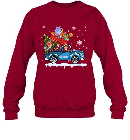 Harry Potter On The Car Merry Christmas Sweatshirt Sweatshirt Cardinal Red
