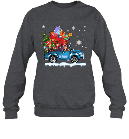Harry Potter On The Car Merry Christmas Sweatshirt Sweatshirt Dark Heather