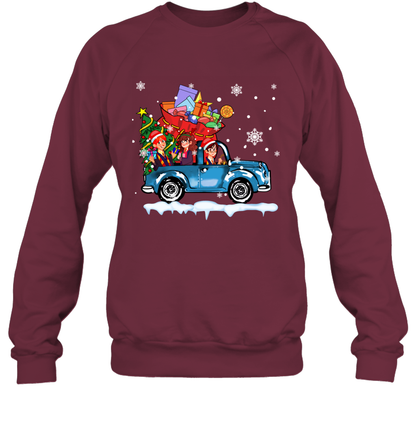 Harry Potter On The Car Merry Christmas Sweatshirt Sweatshirt Maroon