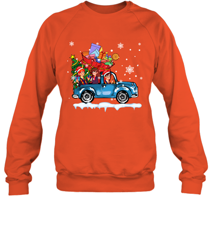 Harry Potter On The Car Merry Christmas Sweatshirt Sweatshirt Orange