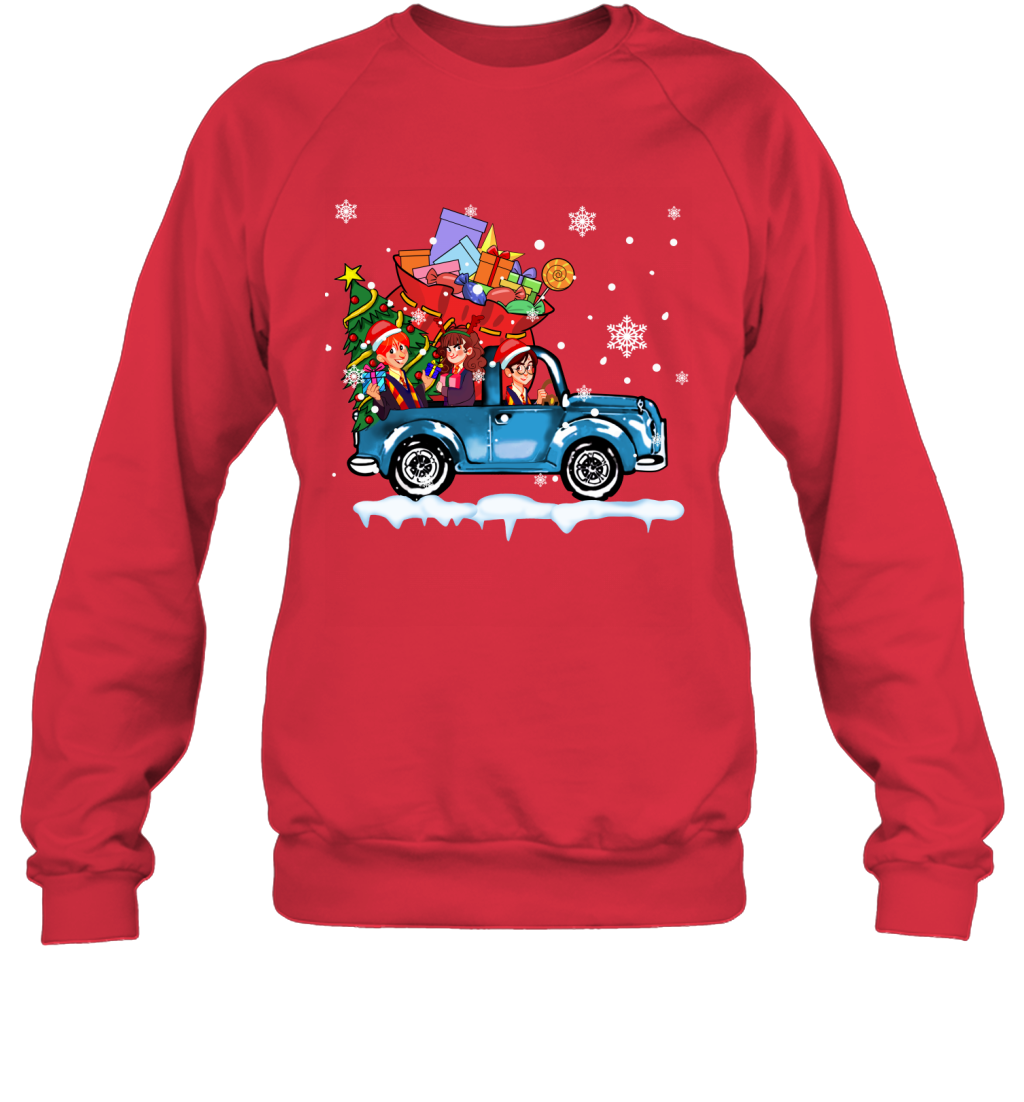 Harry Potter On The Car Merry Christmas Sweatshirt Sweatshirt Red