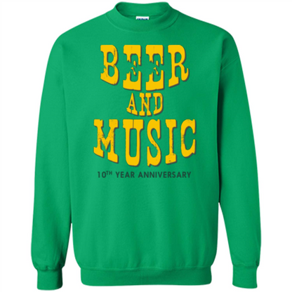 Beer And Music 10th Year Anniversary T-shirt Irish Green