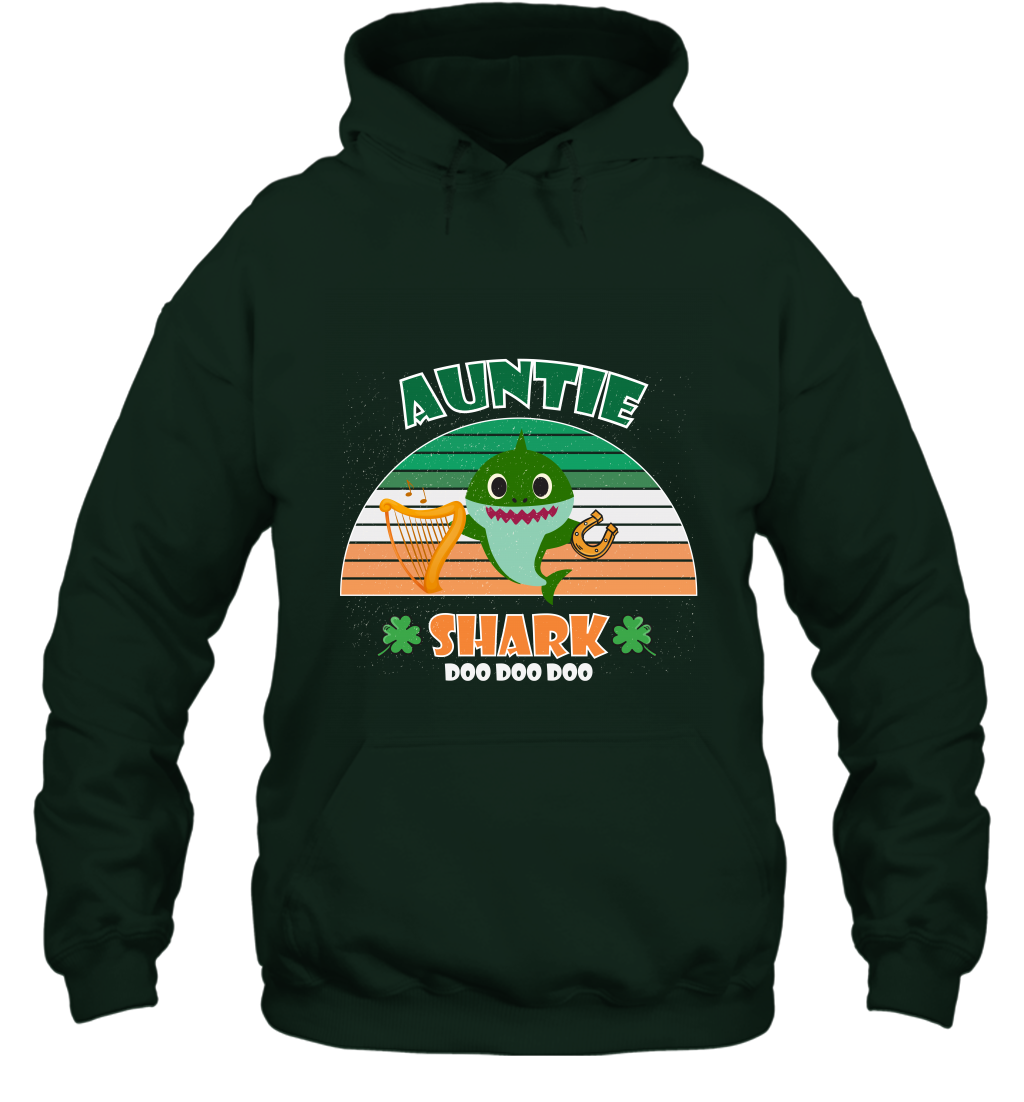 Irish Auntie Shark Saint Patricks Day Family Shirt Hoodie Forest