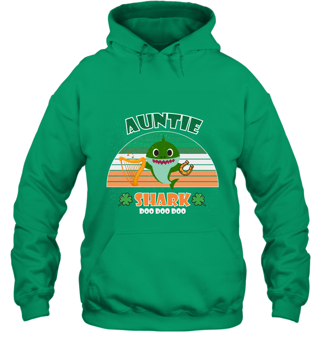 Irish Auntie Shark Saint Patricks Day Family Shirt Hoodie Irish