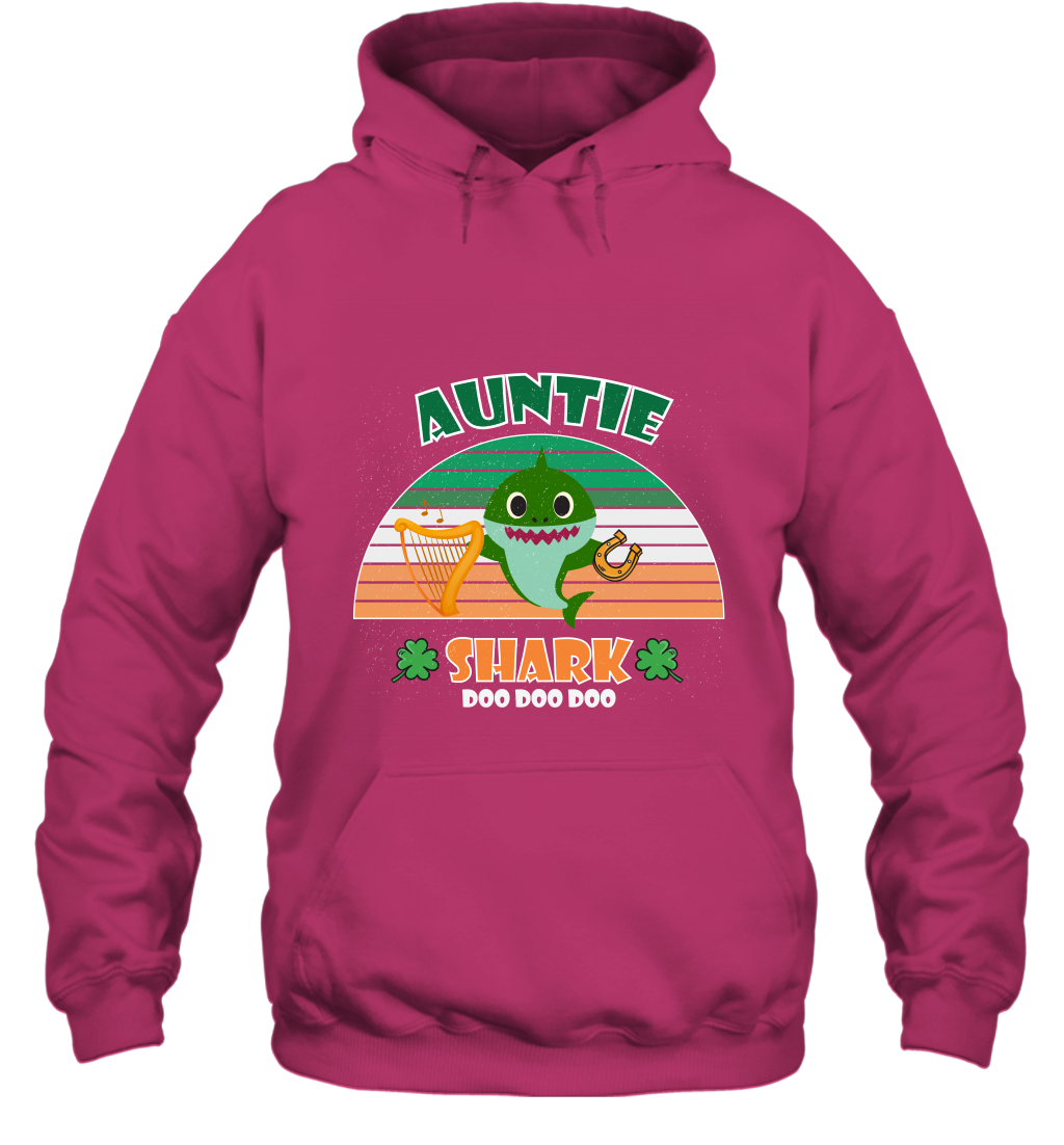 Irish Auntie Shark Saint Patricks Day Family Shirt Hoodie Heliconia