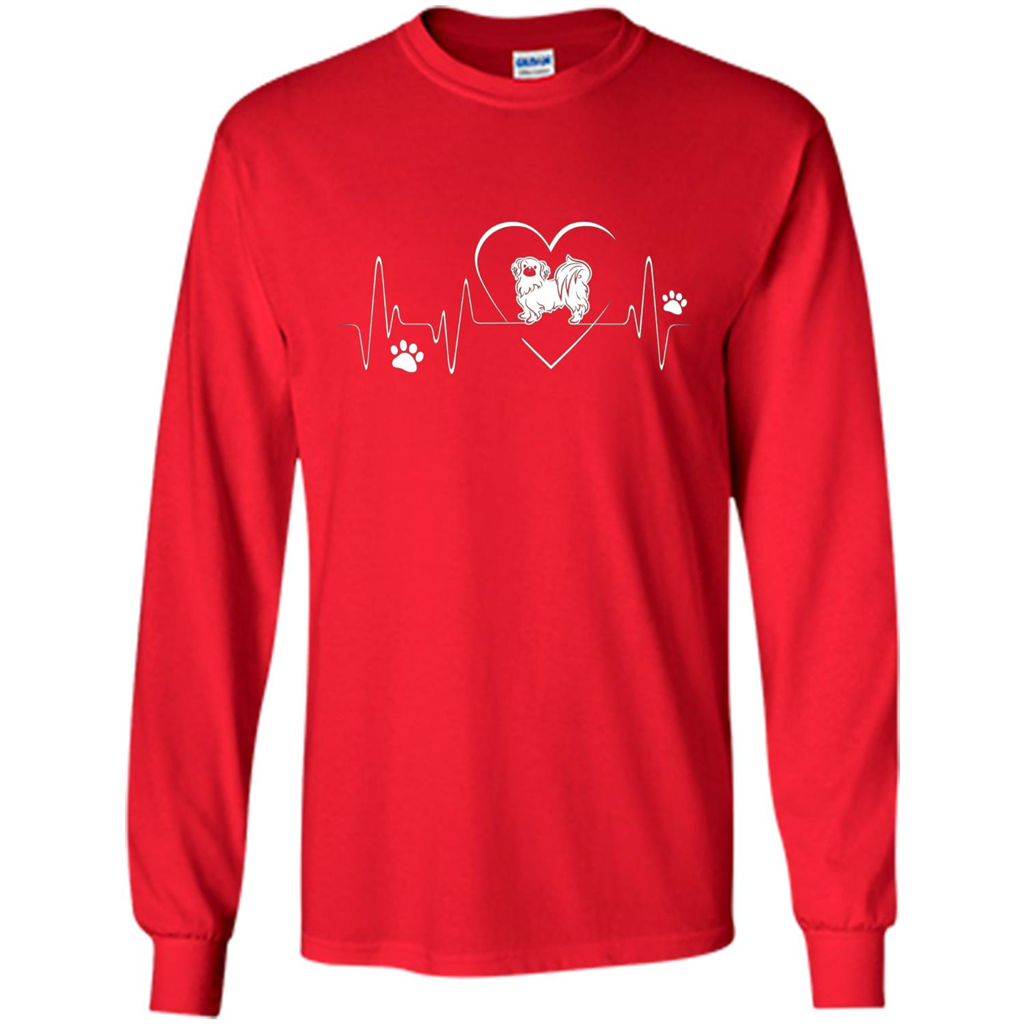 Pekehund T-shirt Pekehund Heart Beat T-shirt Red