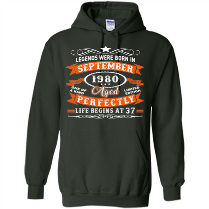 Legends Were Born In September 1980 T-shirt Birthday Gift T-shirt Forest Green