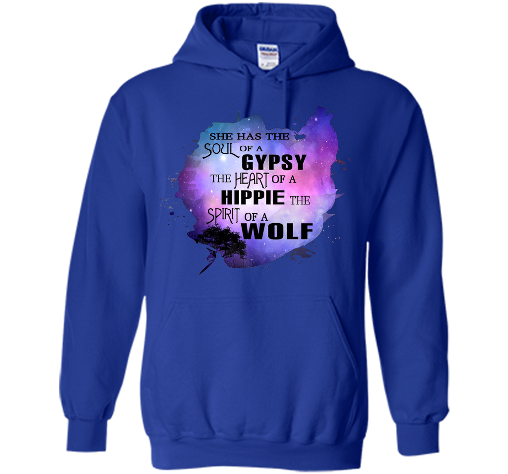 The Soul of a Gypsy Heart of a Hippie Spirit of a Wolf Shirt t-shirt Royal