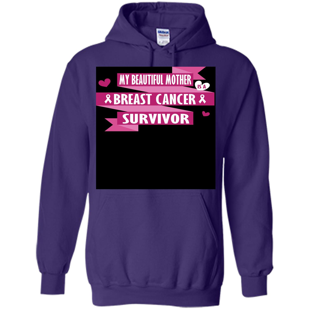 My Beautiful Mother Is A Breast Cancer Survivor T-shirt Purple
