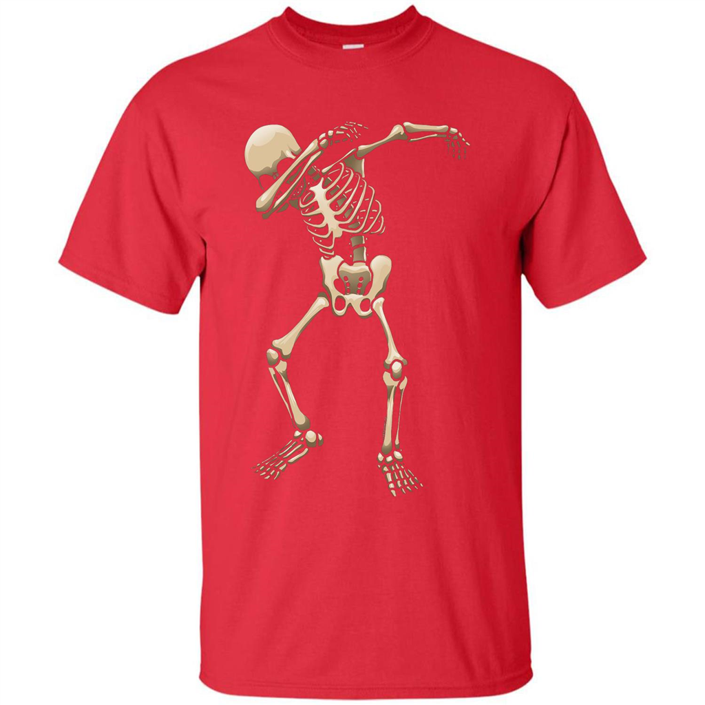 Halloween T-shirt Dabbing Skeleton T-shirt Red