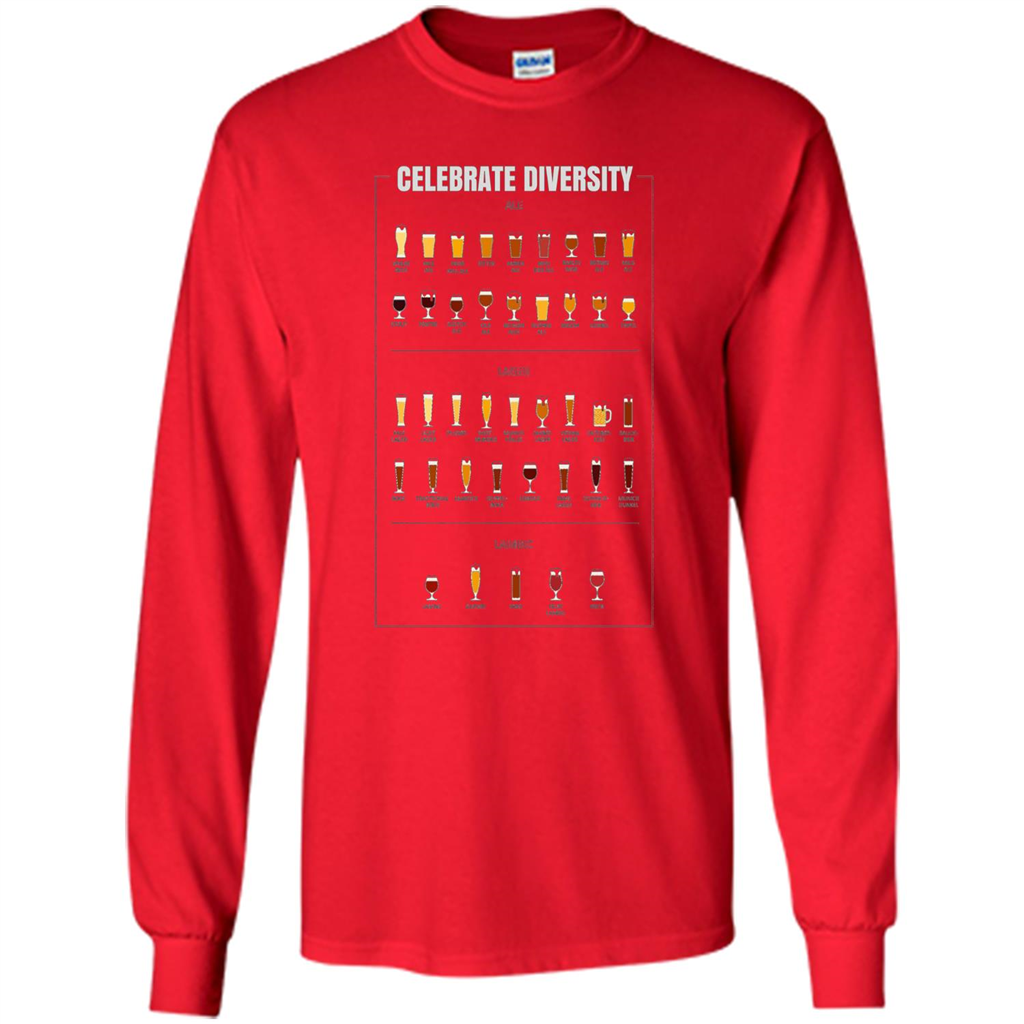 Celebrate Diversity Beer Glasses T-shirt Red