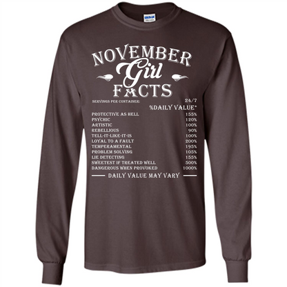 November Girl Facts T-shirt Dark Chocolate