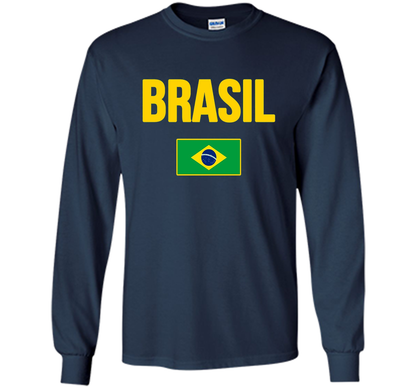 BRASIL T-shirt Brazilian National Country Flag Tee Camiseta cool shirt Navy