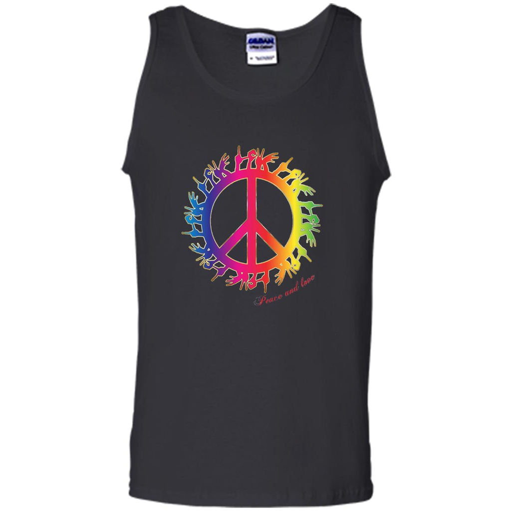 Peace and Love American Sign Language ASL T-shirt Black