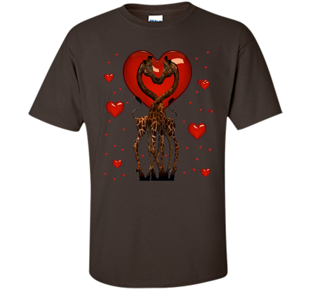 Giraffe Graphic Tee Women Kids Couples Mother's Day Gifts t-shirt Dark Chocolate