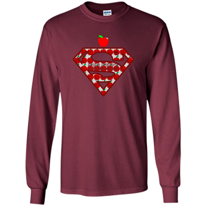 Super Superhero Teacher T-shirt School Day T-shirt Maroon