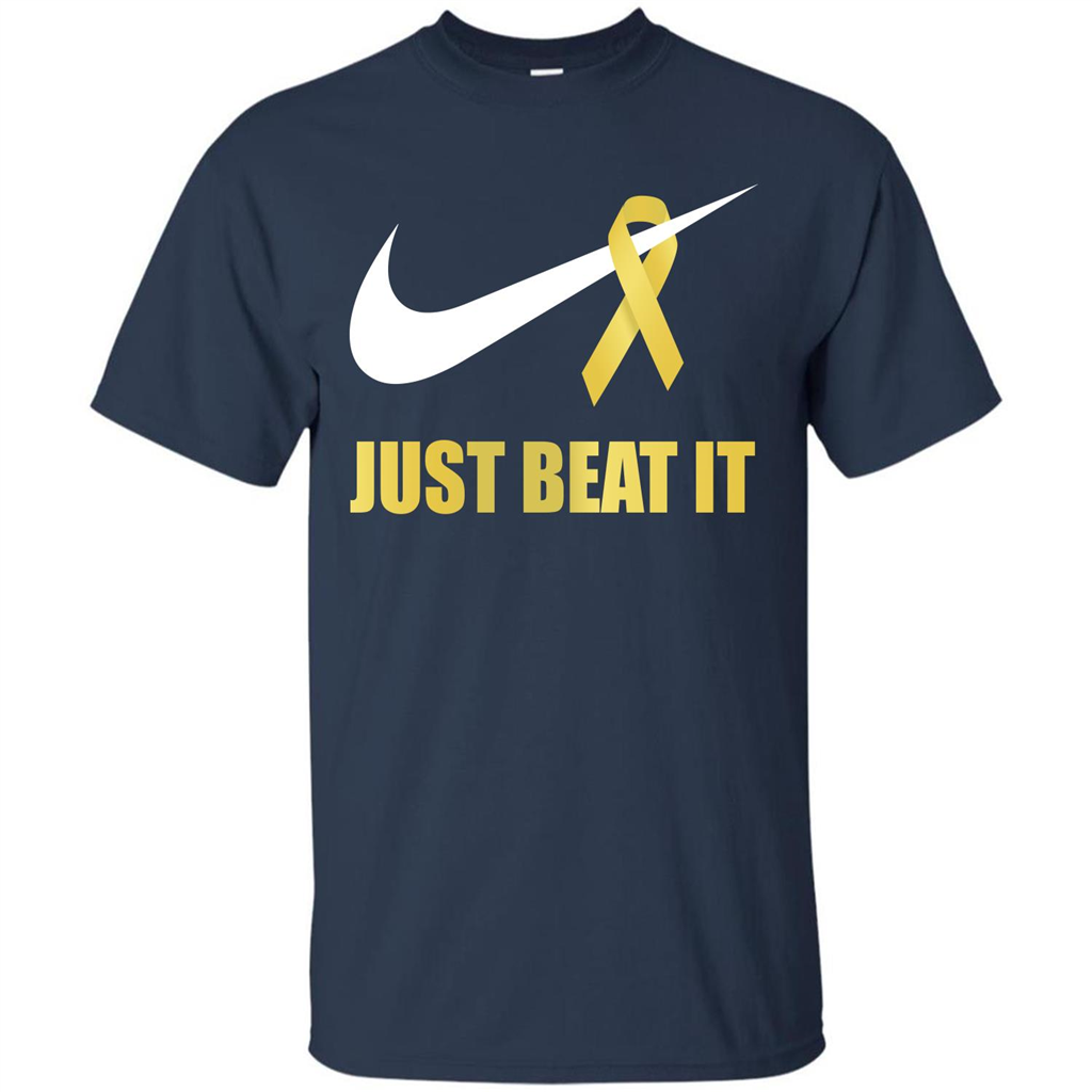 Cancer Awareness T-shirt Just Beat It T-shirt Navy