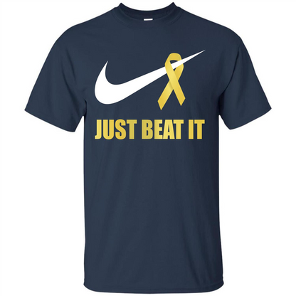 Cancer Awareness T-shirt Just Beat It T-shirt Navy