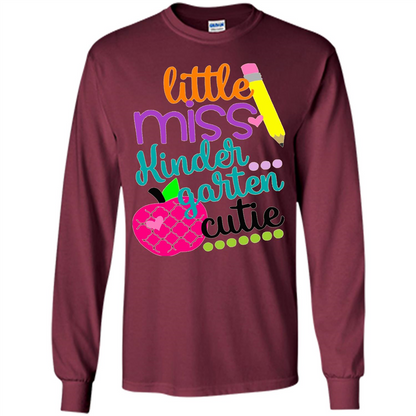 School Kids Daughter Little Miss Kindergarten Cutie T-shirt Maroon