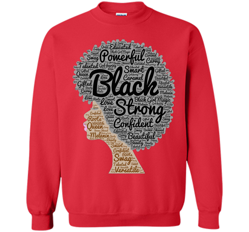 Afro Word Art Natural Hair T-Shirt for Black Women shirt Red