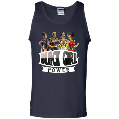 Super Hero Black Girl Power T-Shirt Navy