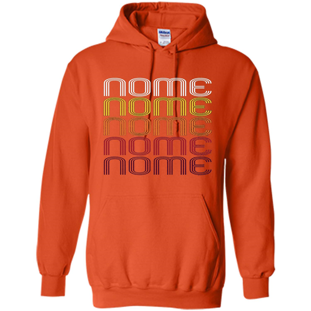Nome, Vintage Style Alaska T-shirt Orange