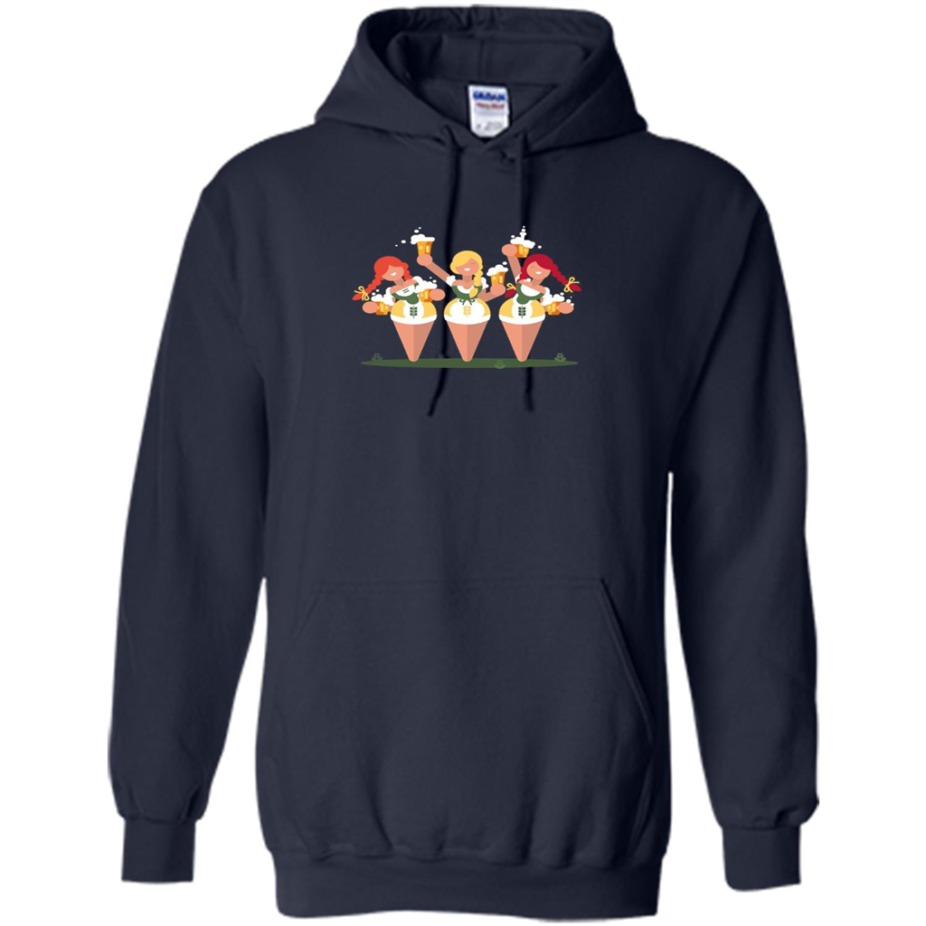 Girls with Steins Beers Oktoberfest T-shirt Navy