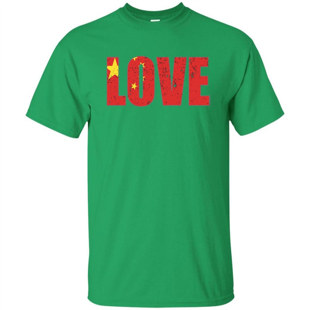 I Love China Flag T-shirt Irish Green