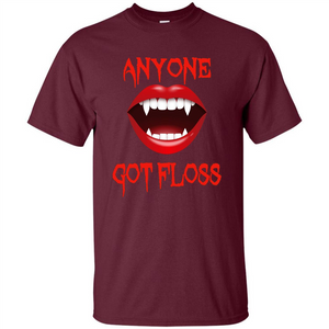 Anyone Got Floss Halloween Vampire T Shirt Scary Dental Fun