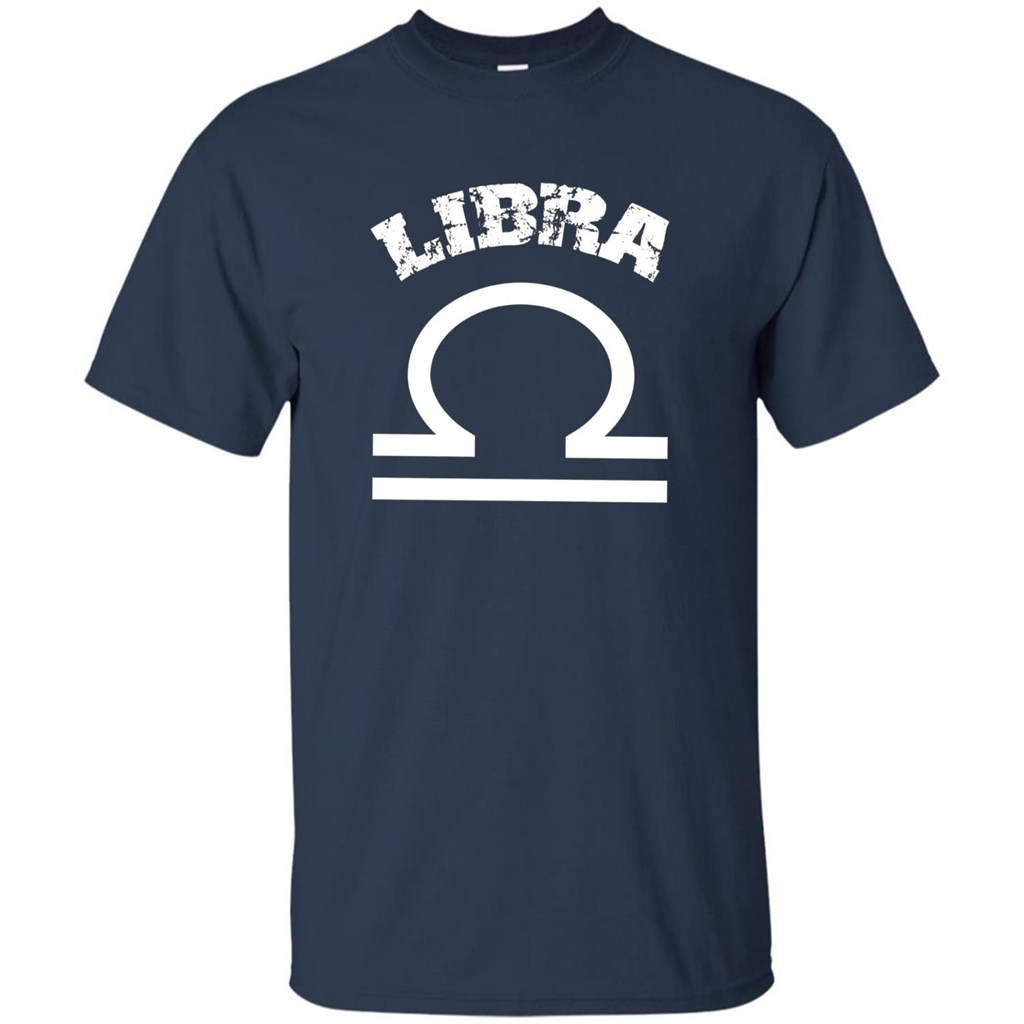 Libra T-shirt Libra Symbol Zodiac October Birthday T-shirt Navy