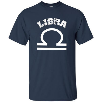 Libra T-shirt Libra Symbol Zodiac October Birthday T-shirt Navy
