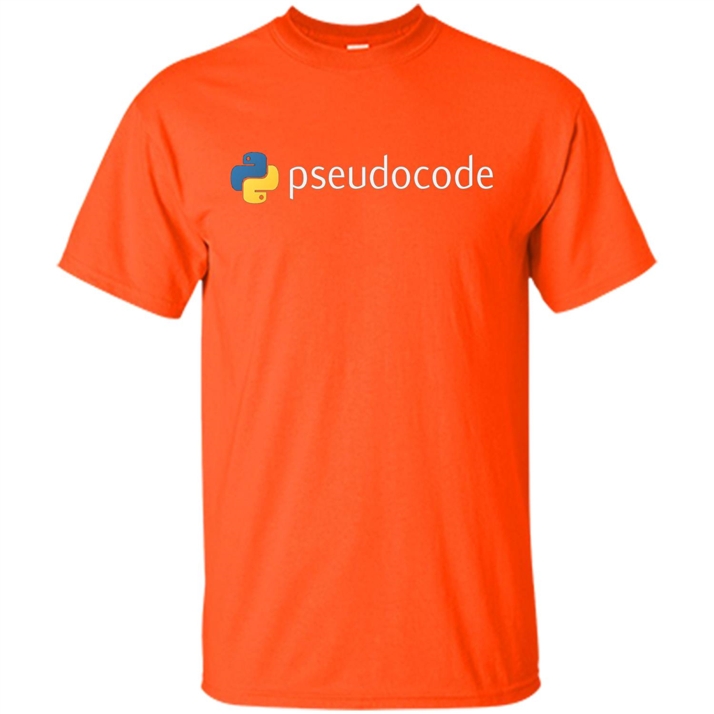 Funny Python Programming Pseudocode T-shirt Orange