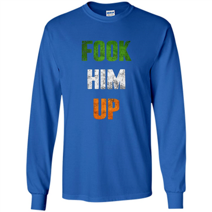 Funny Boxing T-shirt Fook Him Up Irish Boxing T-shirt Royal