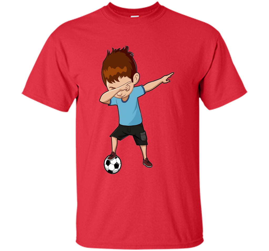 Soccer T-shirt Dabbing Boy Red
