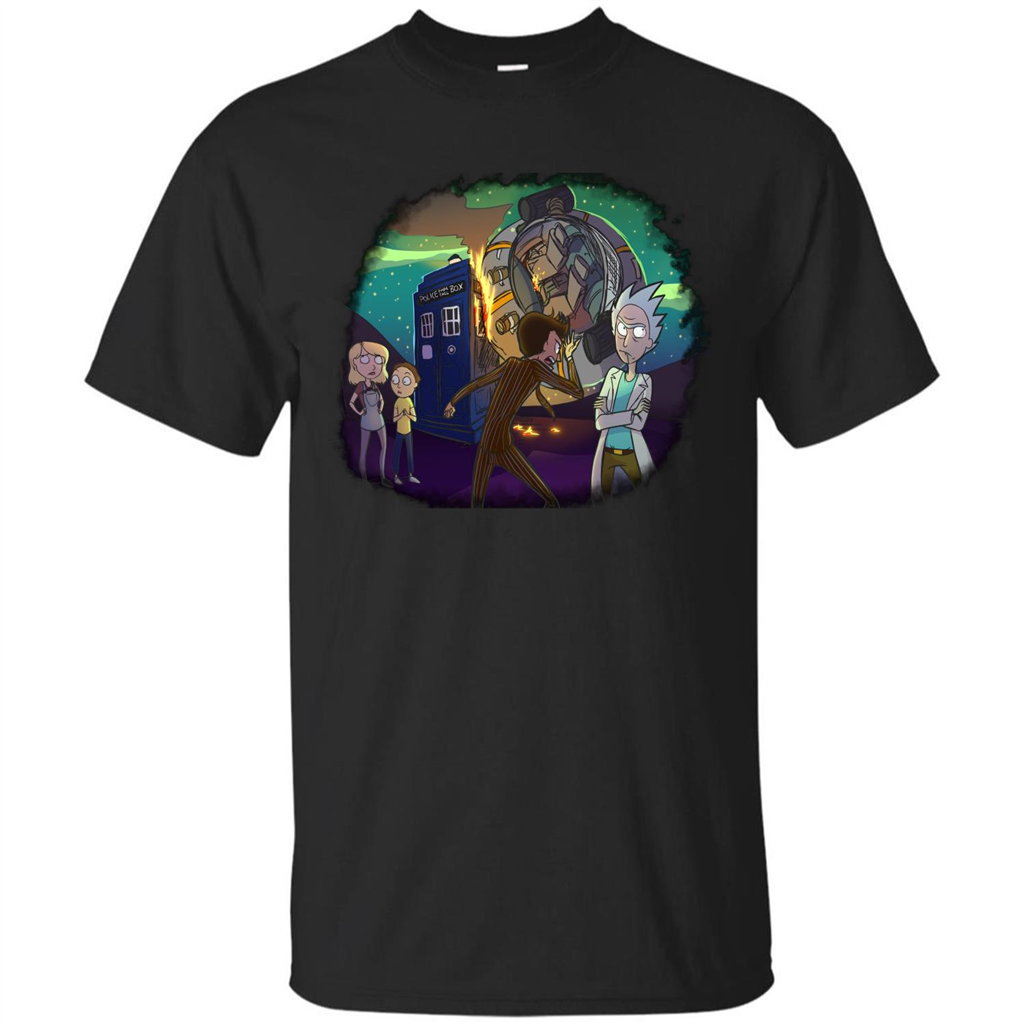 Doctorwho Vs Rick And Morty T-shirt Black