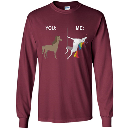 Cute Unicorn You And Me T-shirt Maroon