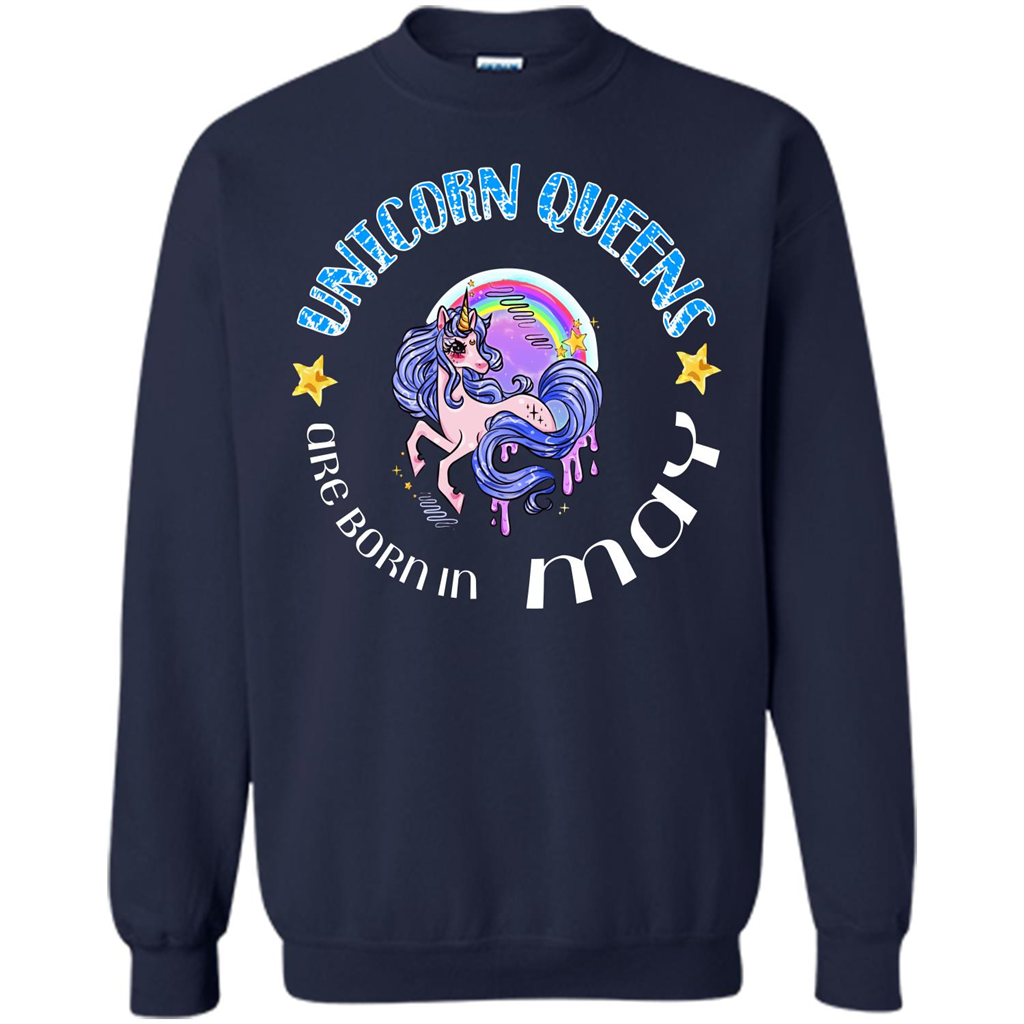 May Unicorn T-shirt Unicorn Queens Are Born May Navy