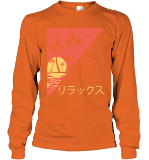 Japan Poster Like Sunset Wave Cool Vibe Shirt Long Sleeve T-Shirt