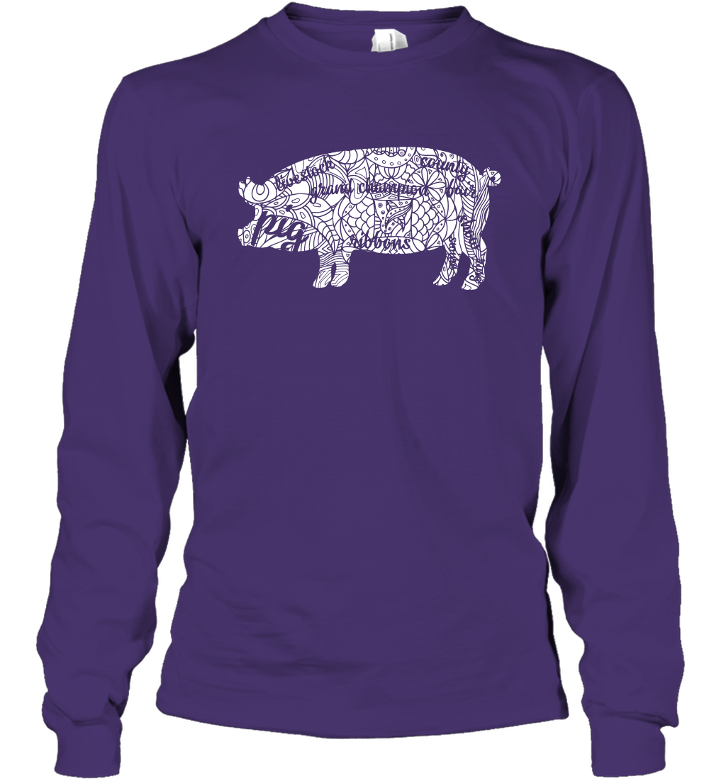 Pig Grand Champion Shirt Long Sleeve T-Shirt Long Sleeve T-Shirt Purple