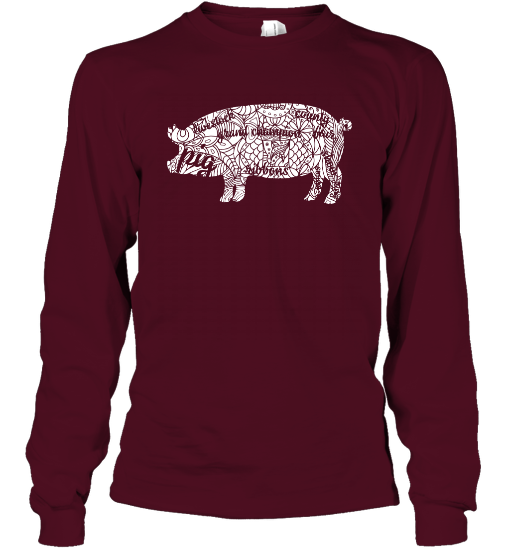 Pig Grand Champion Shirt Long Sleeve T-Shirt Long Sleeve T-Shirt Maroon