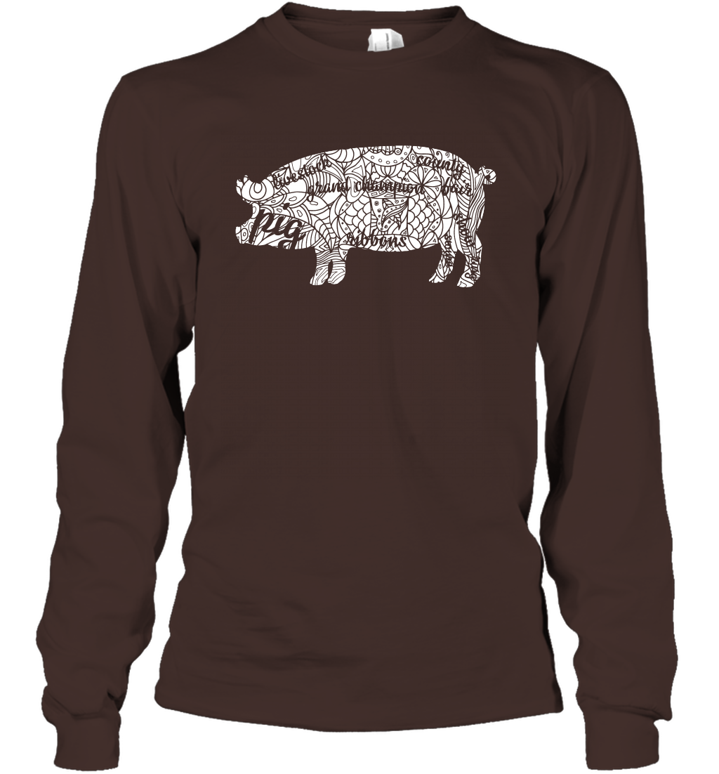 Pig Grand Champion Shirt Long Sleeve T-Shirt Long Sleeve T-Shirt Dark Chocolate