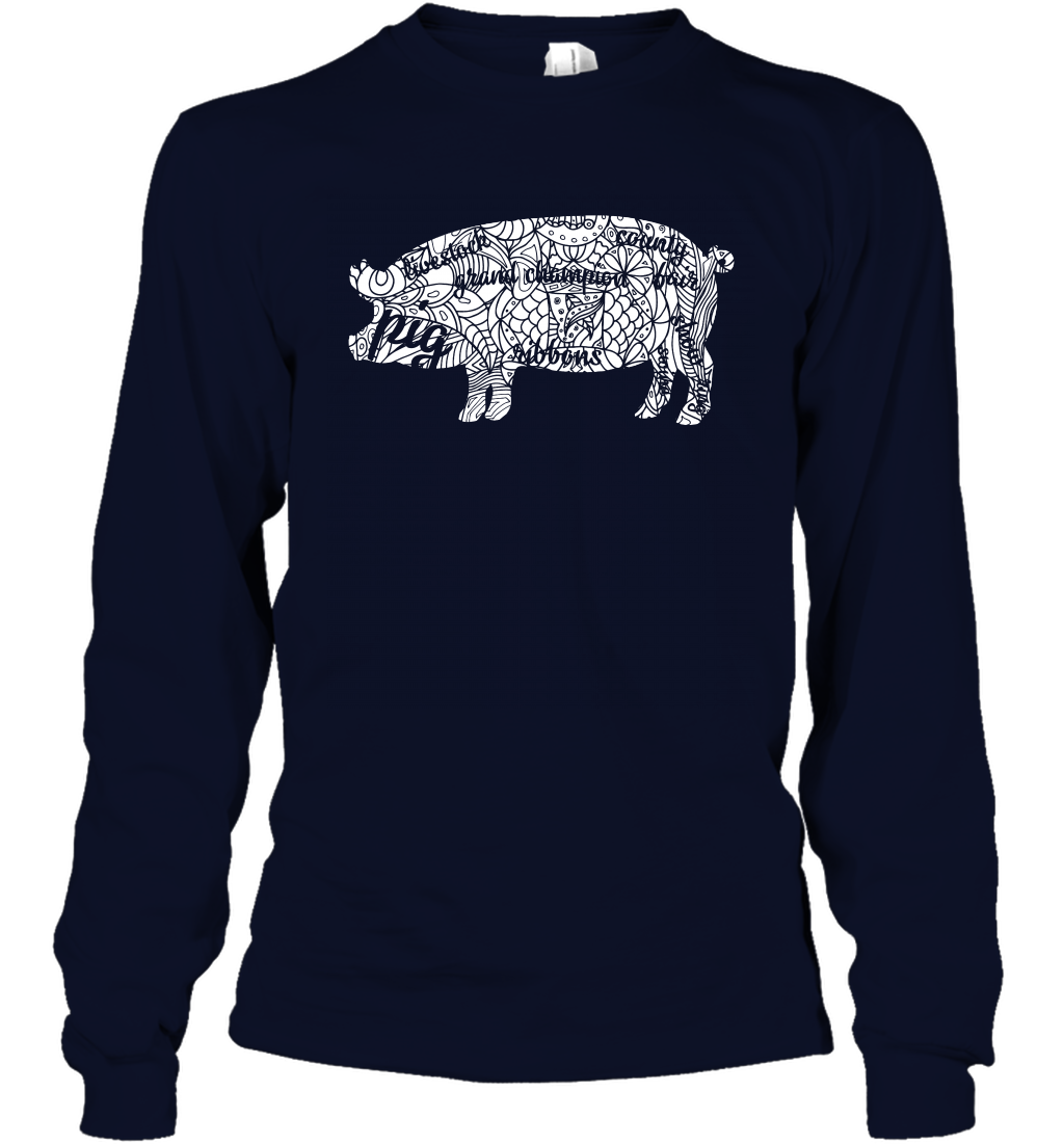 Pig Grand Champion Shirt Long Sleeve T-Shirt Long Sleeve T-Shirt Navy