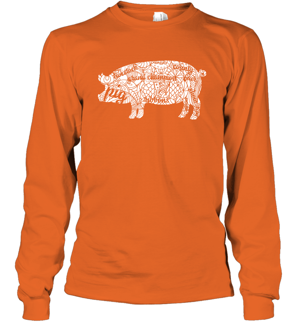 Pig Grand Champion Shirt Long Sleeve T-Shirt Long Sleeve T-Shirt Orange
