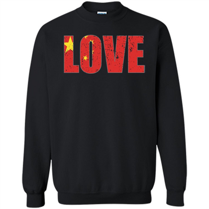 I Love China Flag T-shirt Black